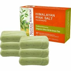 Flash Sale ???? Natural Solution Himalayan Pink Salt Bath, Olive Oil & Green Tea Soap Bar 6 Pk. ????