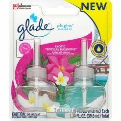 Best Sale ???? Glade Tropical Blossoms Scented Oil Air Freshener Refills, 2 Ct. ✨