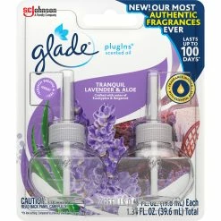 New ⭐ Glade Tranquil Lavender And Aloe Scented Oil Air Freshener Refills, 2 Ct. ⭐