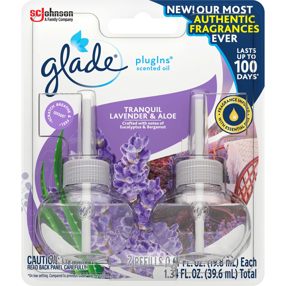 New ⭐ Glade Tranquil Lavender And Aloe Scented Oil Air Freshener Refills, 2 Ct. ⭐ 1 New ⭐ Glade Tranquil Lavender And Aloe Scented Oil Air Freshener Refills, 2 Ct. ⭐